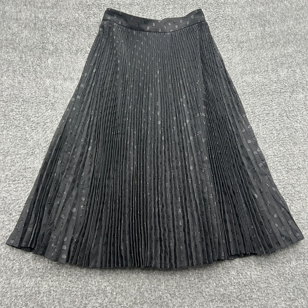 Haute Hippie Sunburst Flare Pleated Midi Skirt 0 Metallic Polka-Dot Midi Whimsi